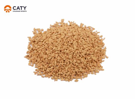 Anti-slip gerecycled rubber granules Khaki kleur voor sportgebied