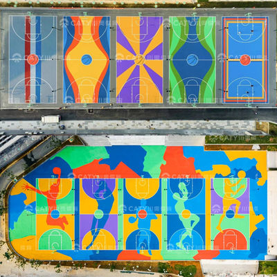 Vinnige installatie Duurzaam geprefabriceerd acryl oppervlak Basketbalbaan Volleybal Badminton Tennis Voor sportfaciliteiten Recreatiegebied Woongedeelte Commercieel vrijetijdsgebied