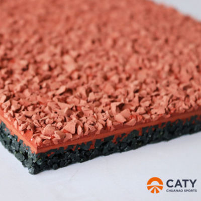 Iaaf-gecertificeerd 400 meter standaard gespoten sandwich sportrubber hardloopmateriaal