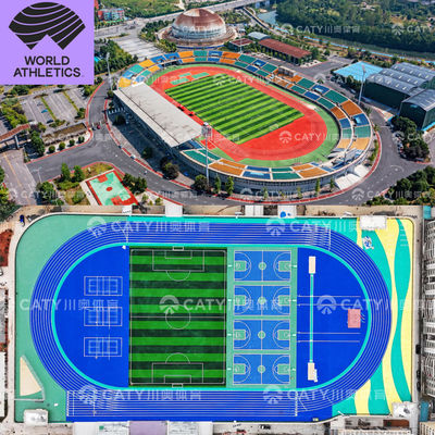 IAAF-gecertificeerde installatie van atletische tracks EPDM-granulaten Materialen voor scholen Sportfaciliteiten Landschapsarchitectuur
