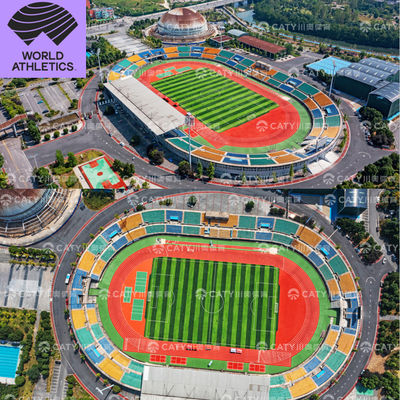 ECO-vriendelijk gerecycled rubber sportbaan EPDM rubber hardloopbaan 400m met installatie van sportbaan