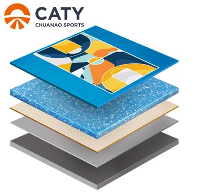 Duurzame, semi-geprefabriceerde multisportbaan, naadloos antislip oppervlak voor scholen en gemeenschappen