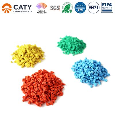 Hoog tractie EPDM fitness trail granules. Impact-absorberend, weersbestendig oppervlak voor buiten wellness paden.